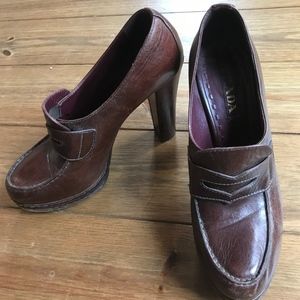 Prada platform penny loafers